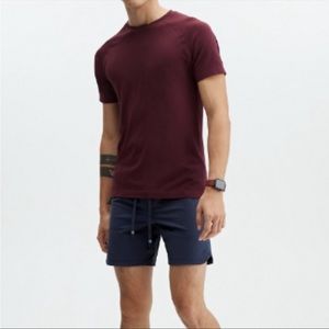 NWT Men's Fabletics Training Day Tee Red Size Large Merlot Short Sleeve